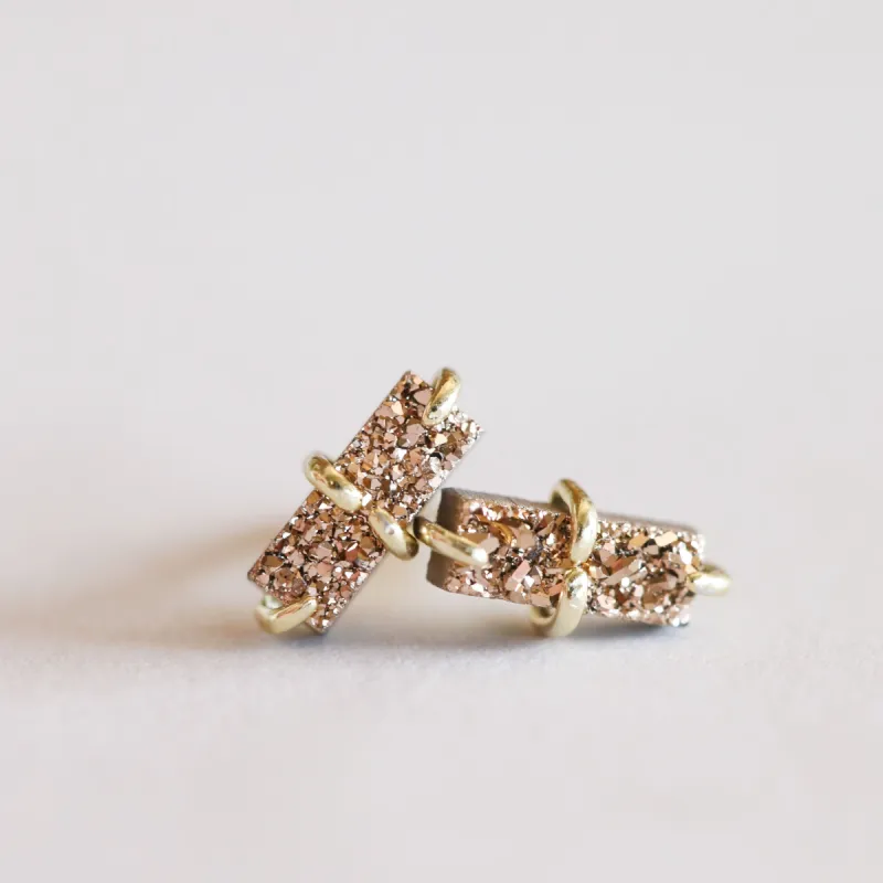 Rose Gold Bar Druzy sold by JaxKelly