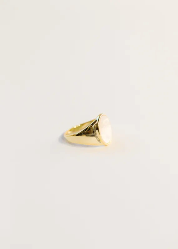 Mother of Pearl Signet Ring sold by JaxKelly