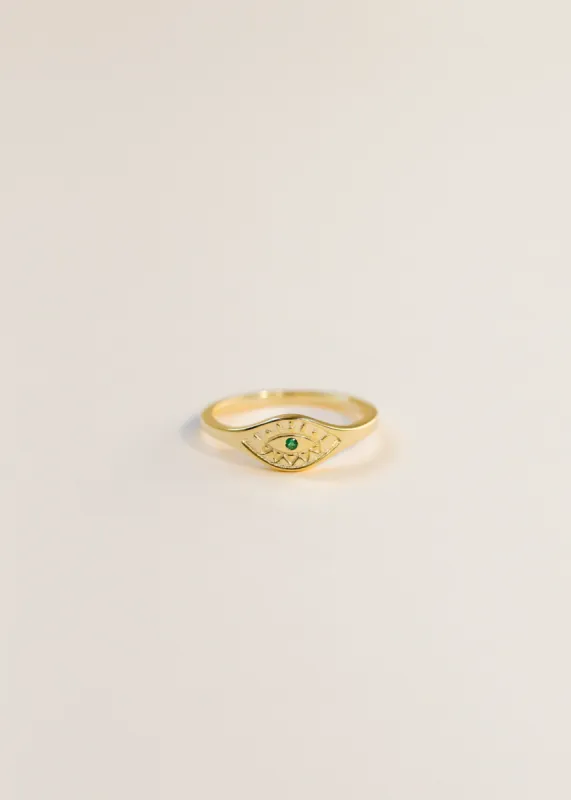 Emerald Evil Eye Ring sold by JaxKelly