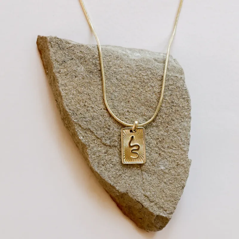 Snake Dog Tag Necklace sold by JaxKelly