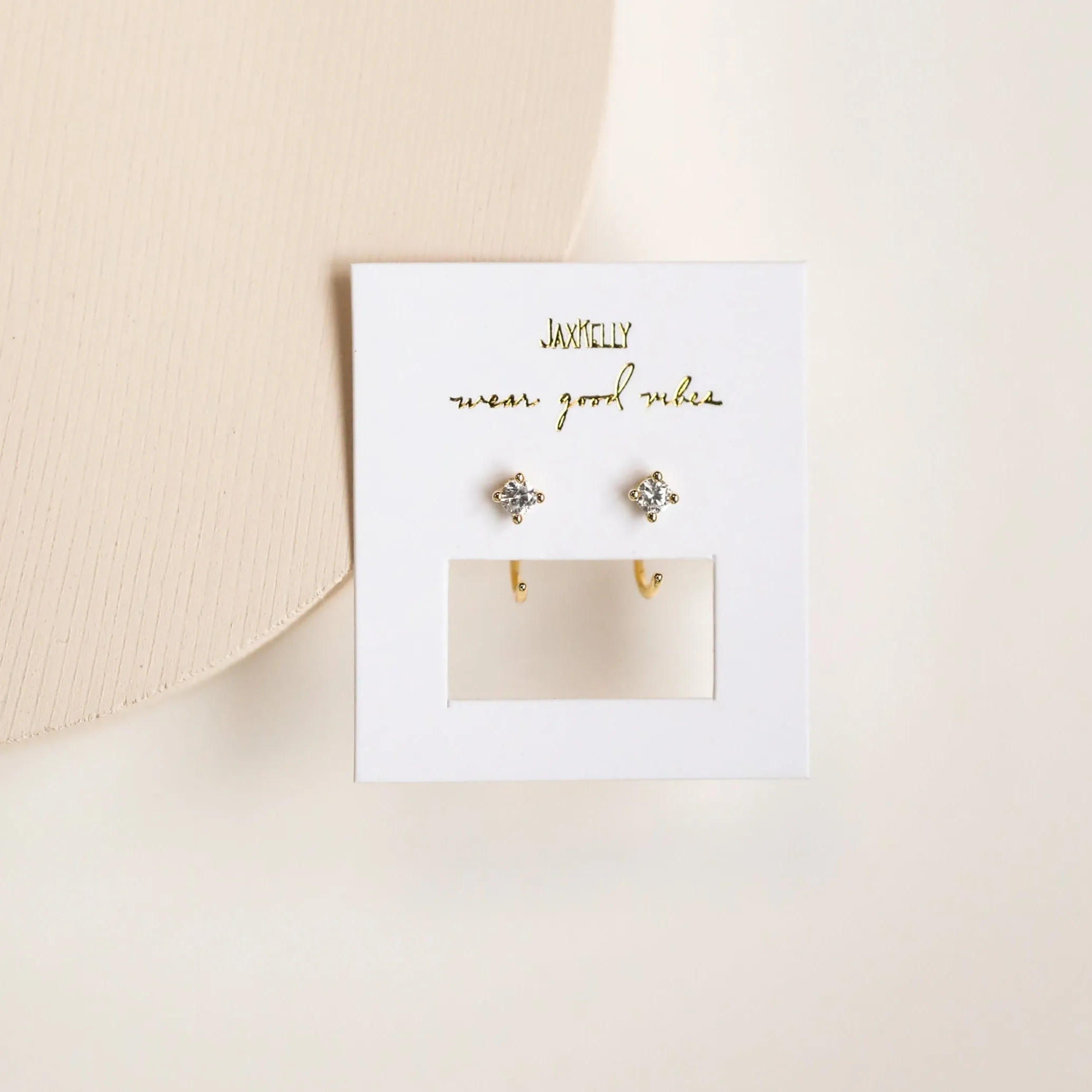 White CZ Huggie sold by JaxKelly product image thumbnail 2