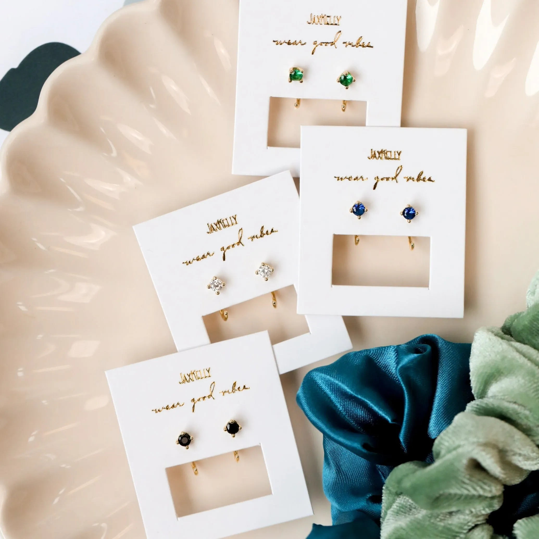 White CZ Huggie sold by JaxKelly product image thumbnail 3