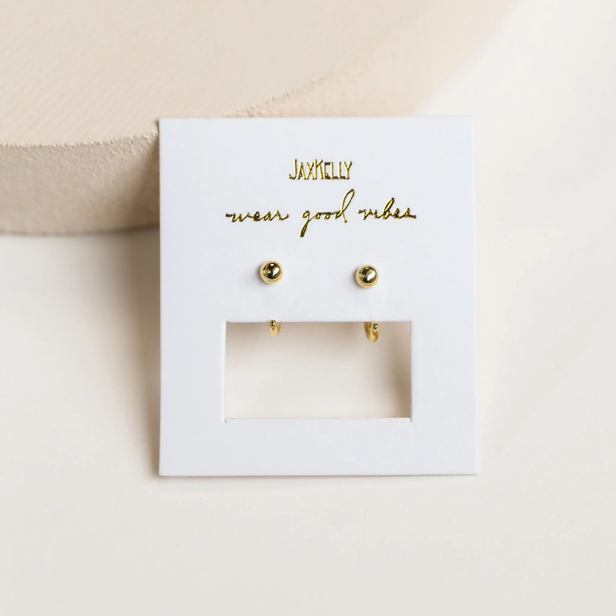 Gold Sphere Huggie sold by JaxKelly product image thumbnail 2