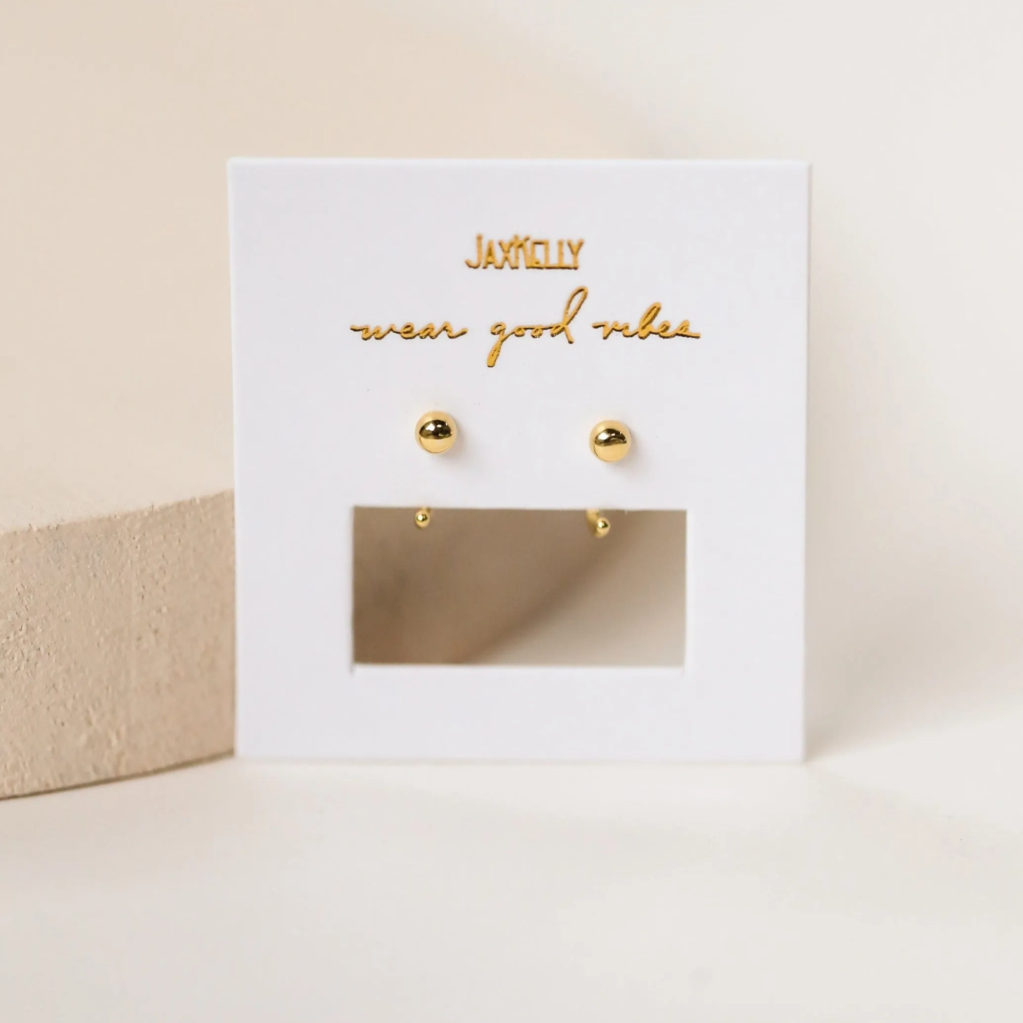 Gold Sphere Huggie sold by JaxKelly product image thumbnail 3
