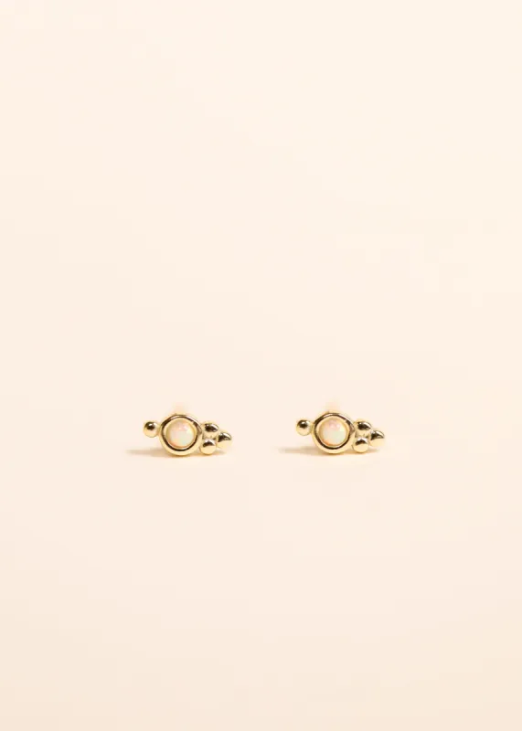 Tri Ball Studs - White Opal sold by JaxKelly