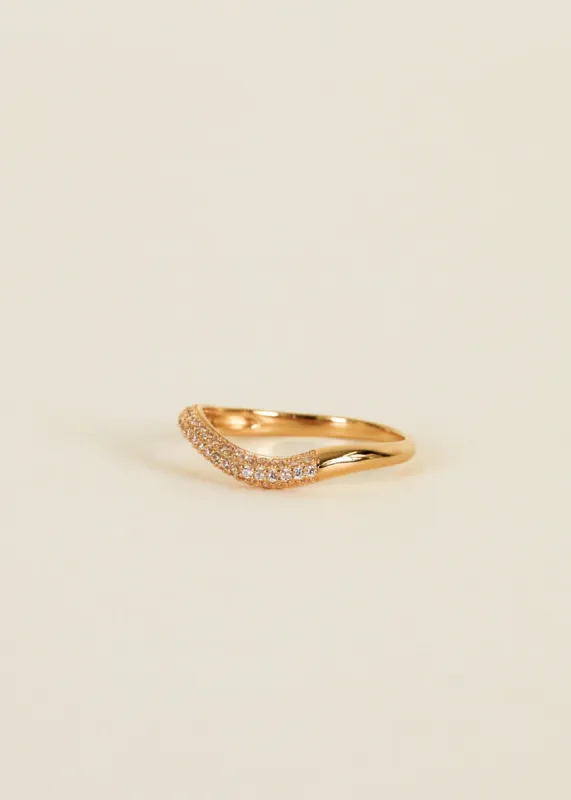 Ring - Pave Wave - Champagne CZ sold by JaxKelly
