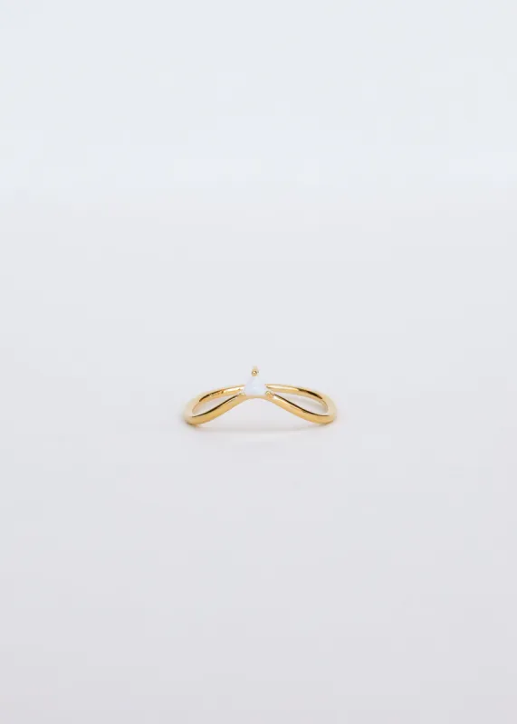 Arched Triangle Ring - White Opal sold by JaxKelly