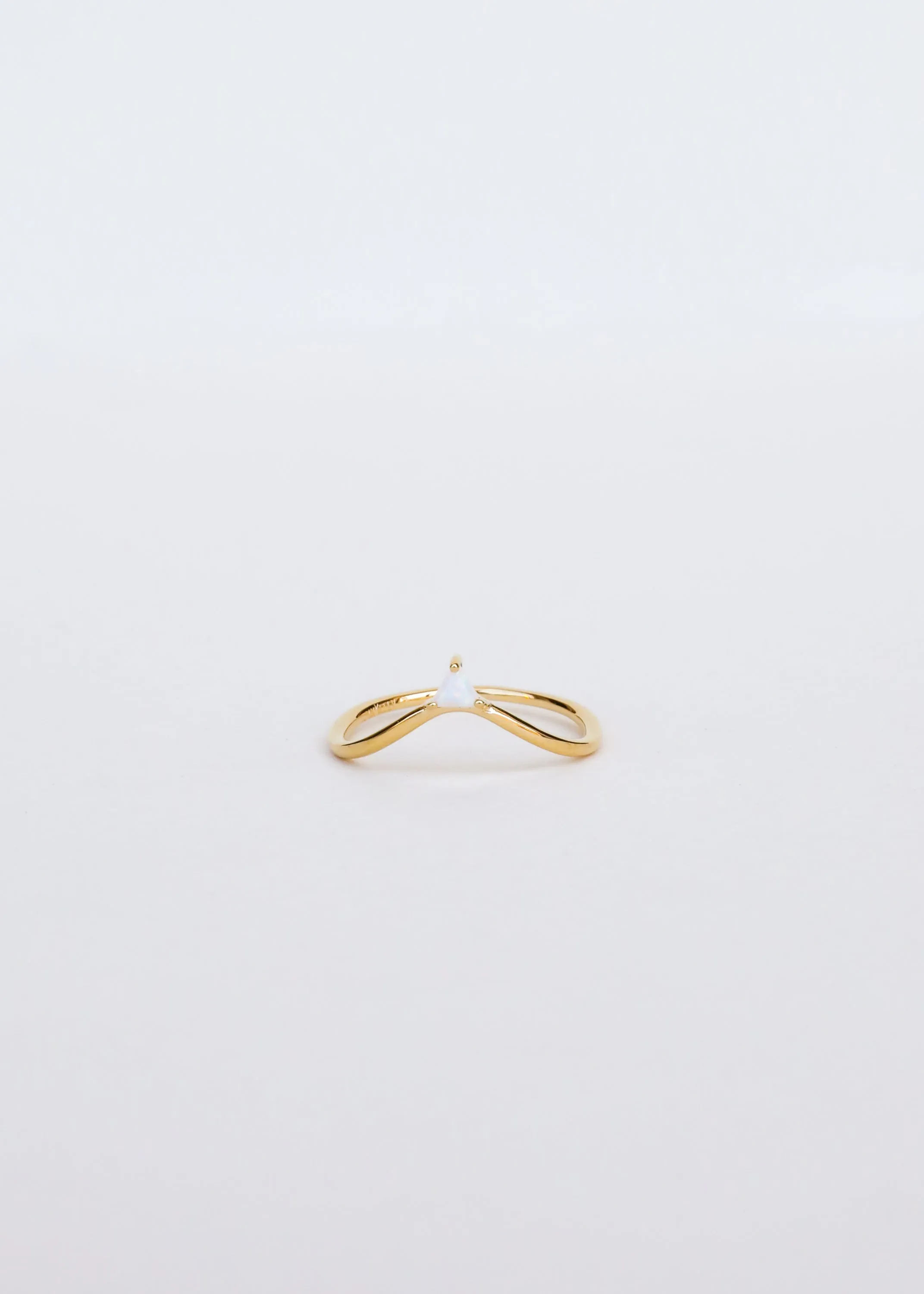 Arched Triangle Ring - White Opal sold by JaxKelly