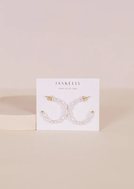 Multi Pearl Hoop Earrings sold by JaxKelly