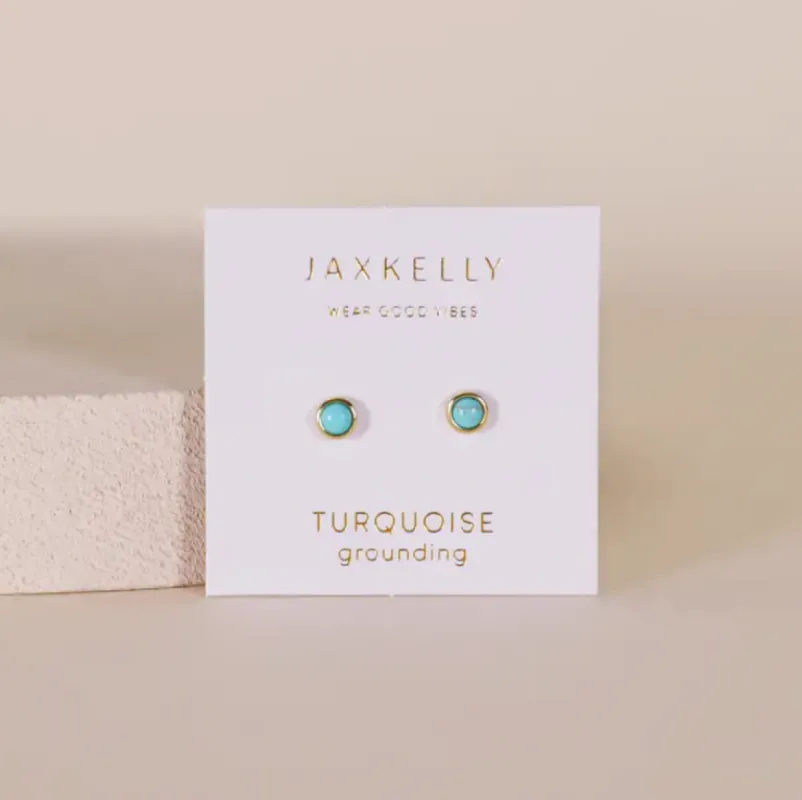 Simple Stud Turquoise Gemstone Earring sold by JaxKelly
