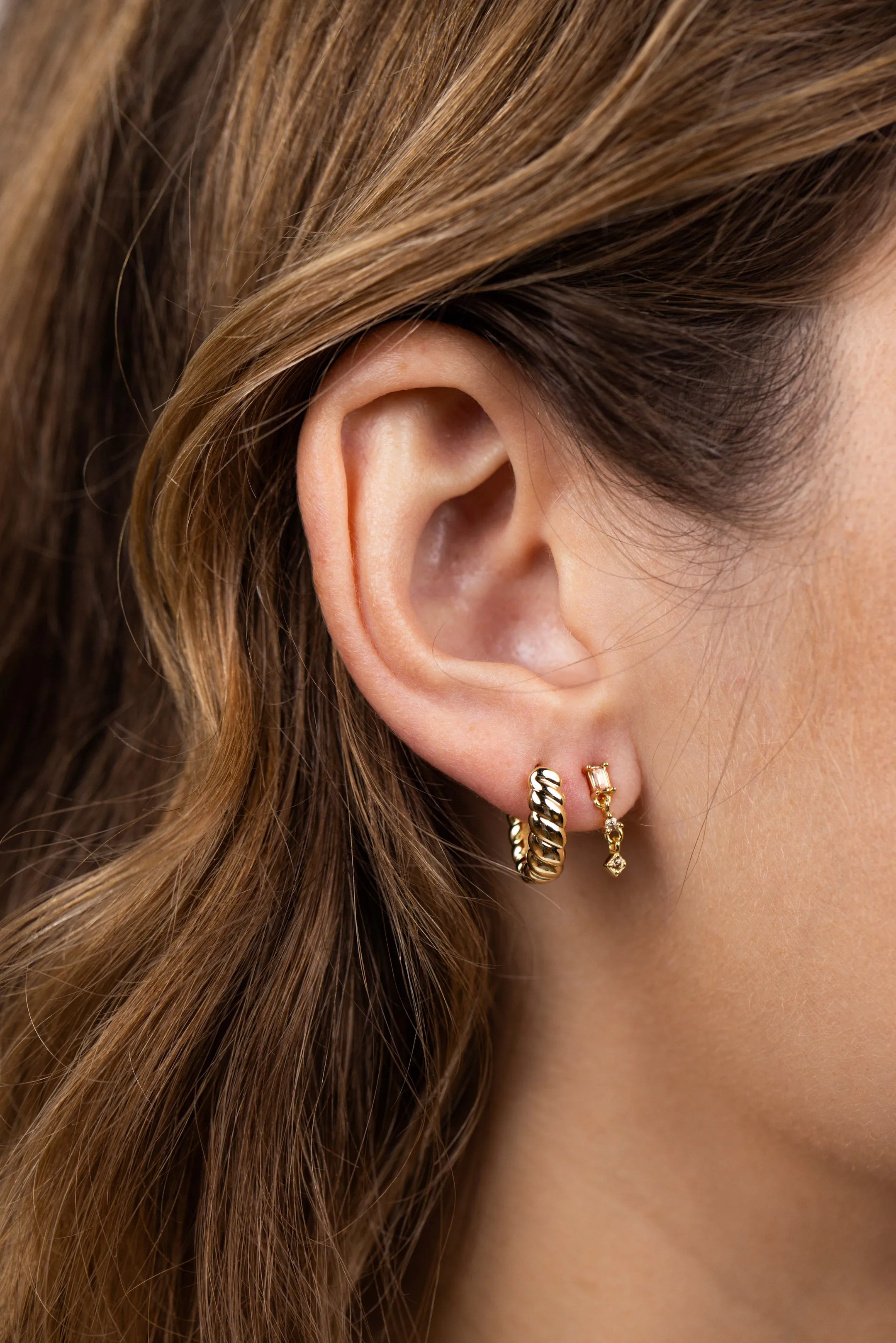 Small Channel Gold Hoop sold by JaxKelly product image thumbnail 2