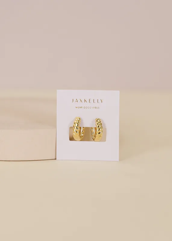 Small Channel Gold Hoop sold by JaxKelly