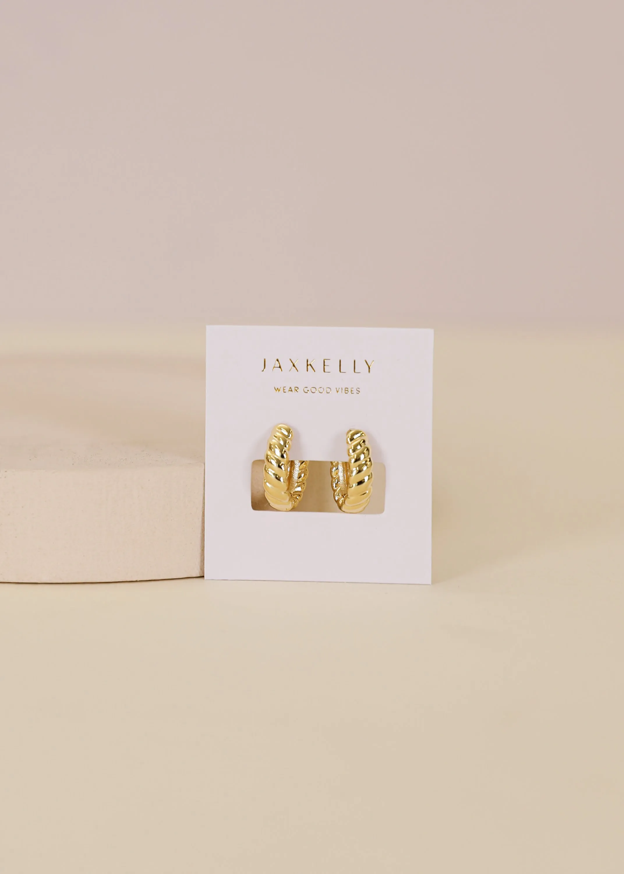 Small Channel Gold Hoop sold by JaxKelly