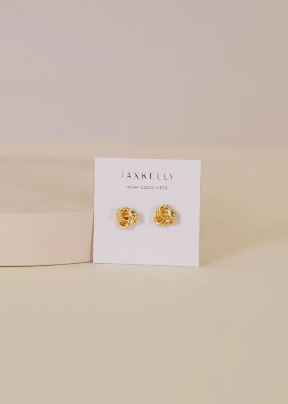 Petite Gold Knot Earrings sold by JaxKelly