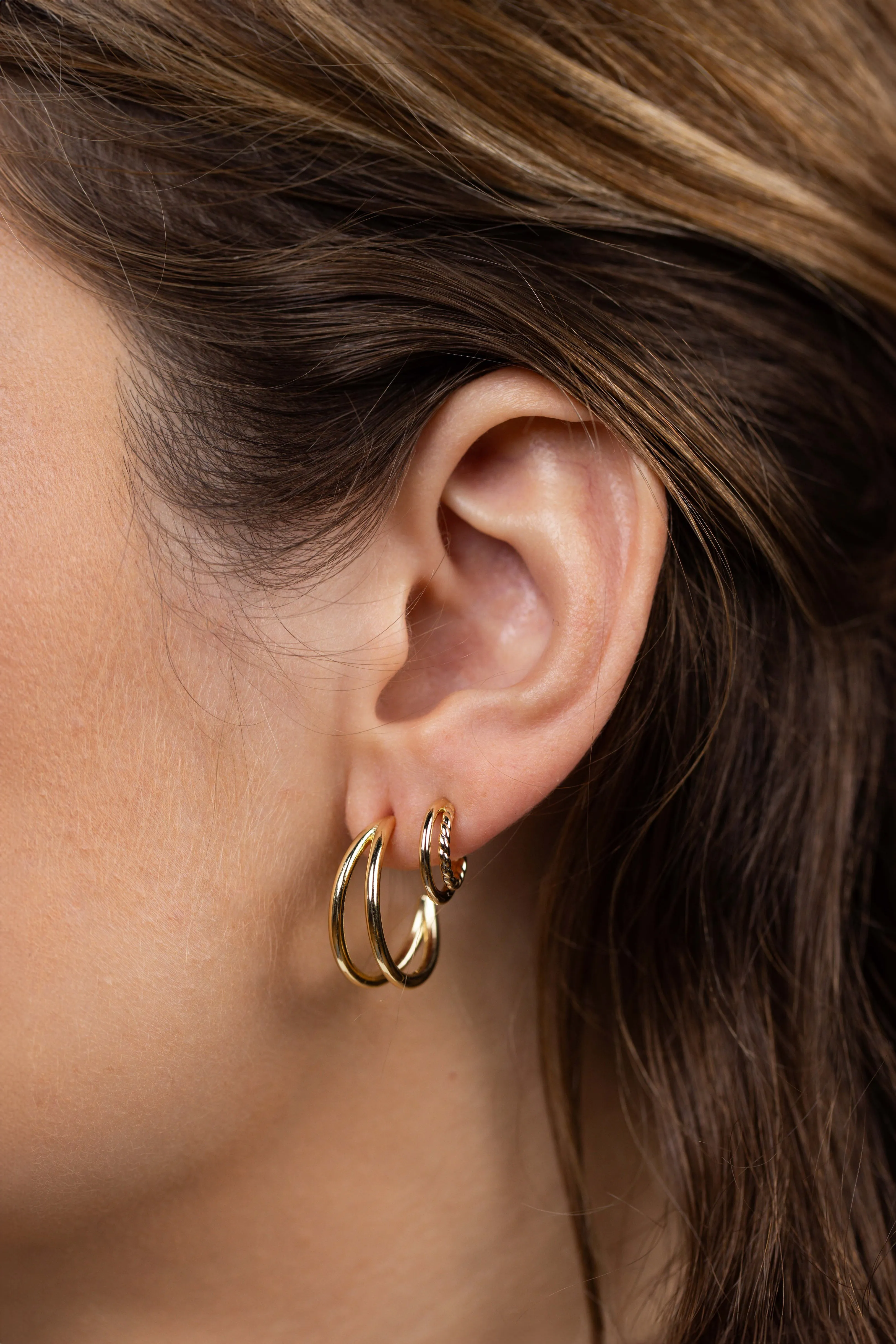 Illusion Double Hoop - Gold Earrings sold by JaxKelly product image thumbnail 2