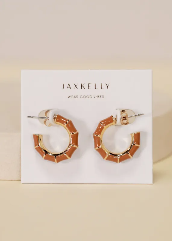 Vintage Hoop Earrings - Brown Enamel sold by JaxKelly
