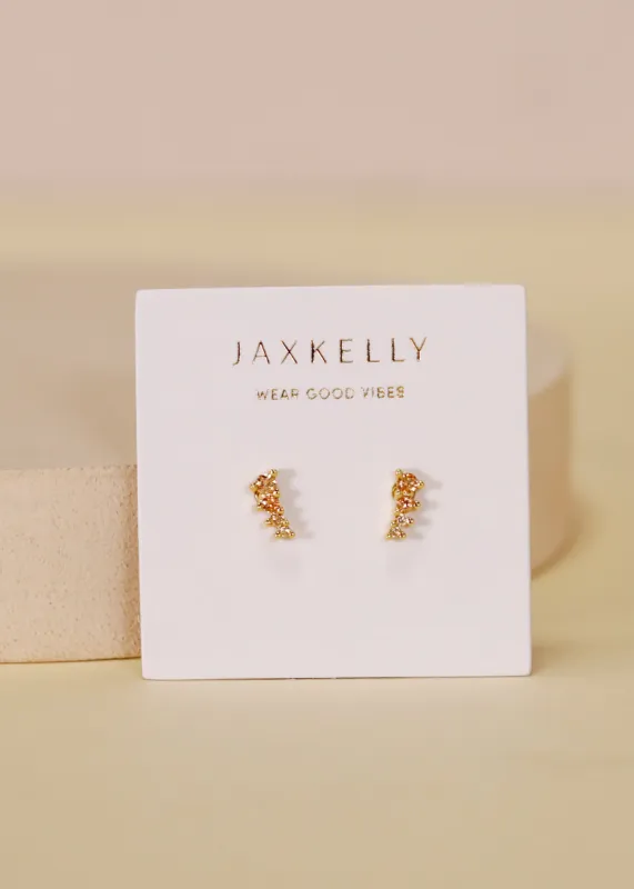 Mini Crawler - Champagne CZ - Gold Earrings sold by JaxKelly
