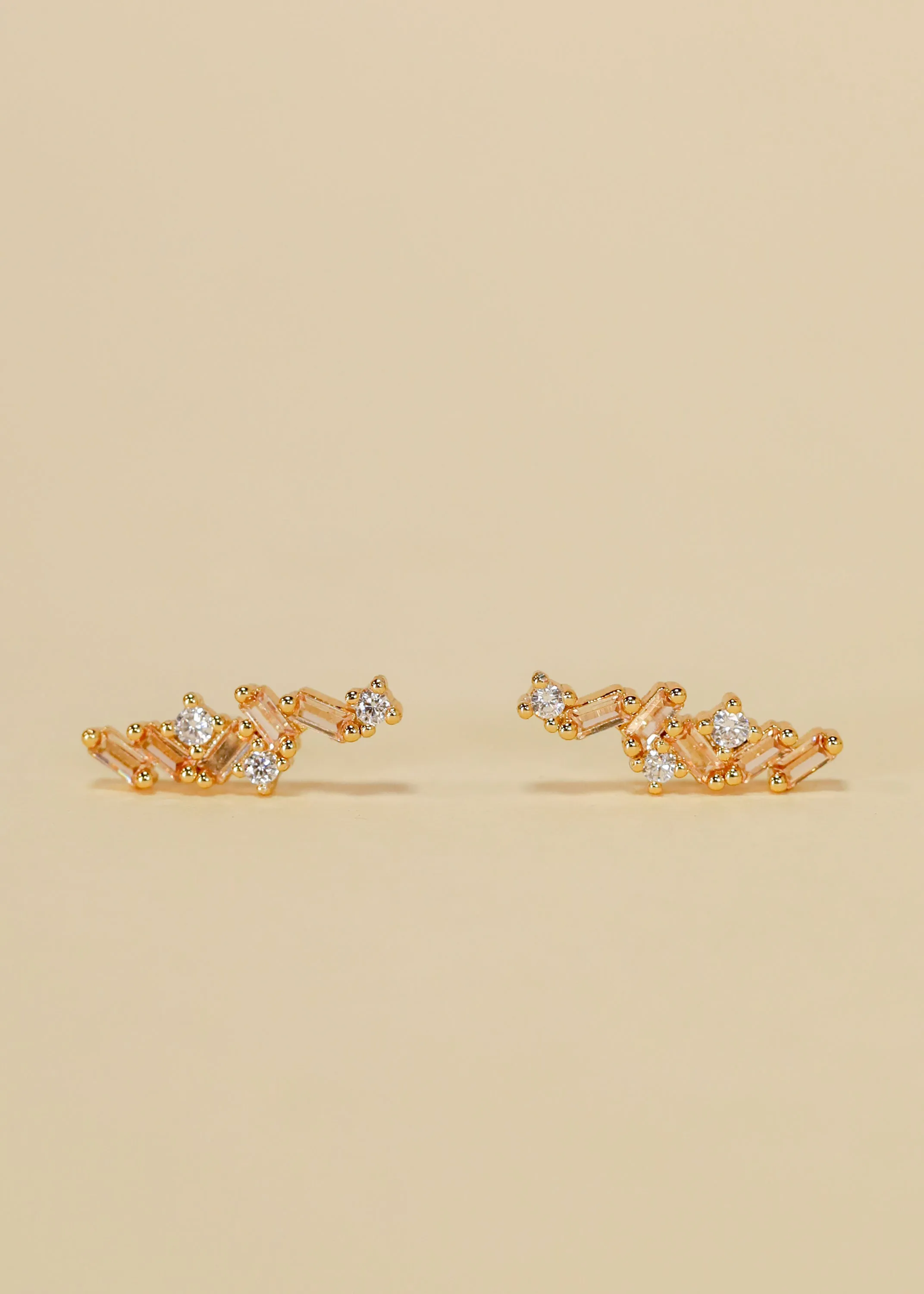 Cascading Baguette Drop - Gold Earrings sold by JaxKelly product image thumbnail 2