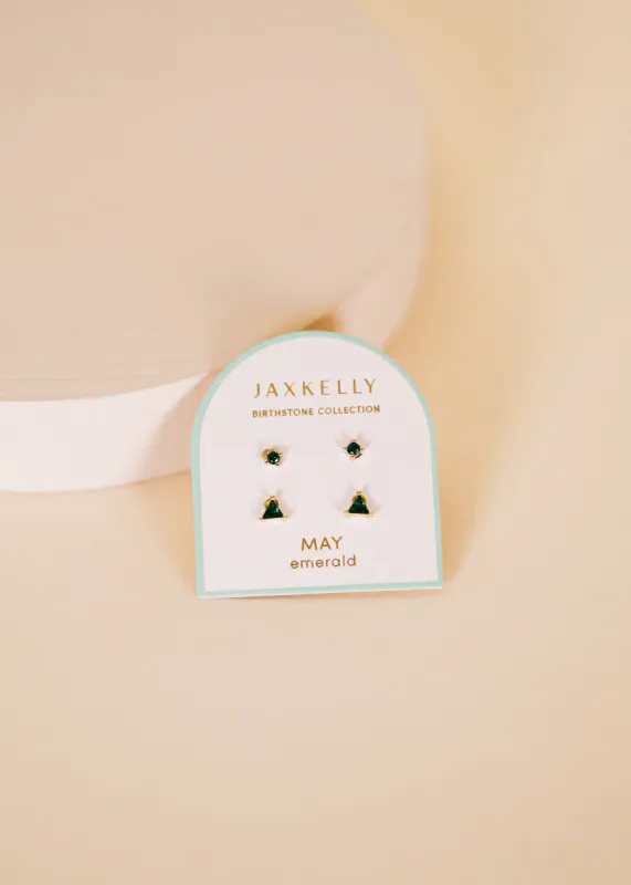 Birthstone Stud Earring Set - May sold by JaxKelly