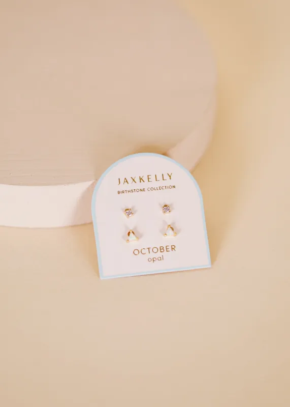 Birthstone Stud Earring Set - October made by JaxKelly