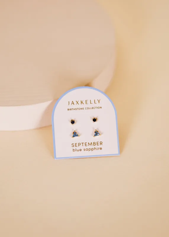 Birthstone Stud Earring Set - September made by JaxKelly