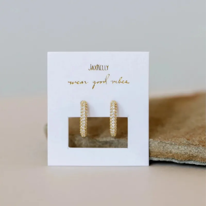 Gold Hoop - Pave sold by JaxKelly