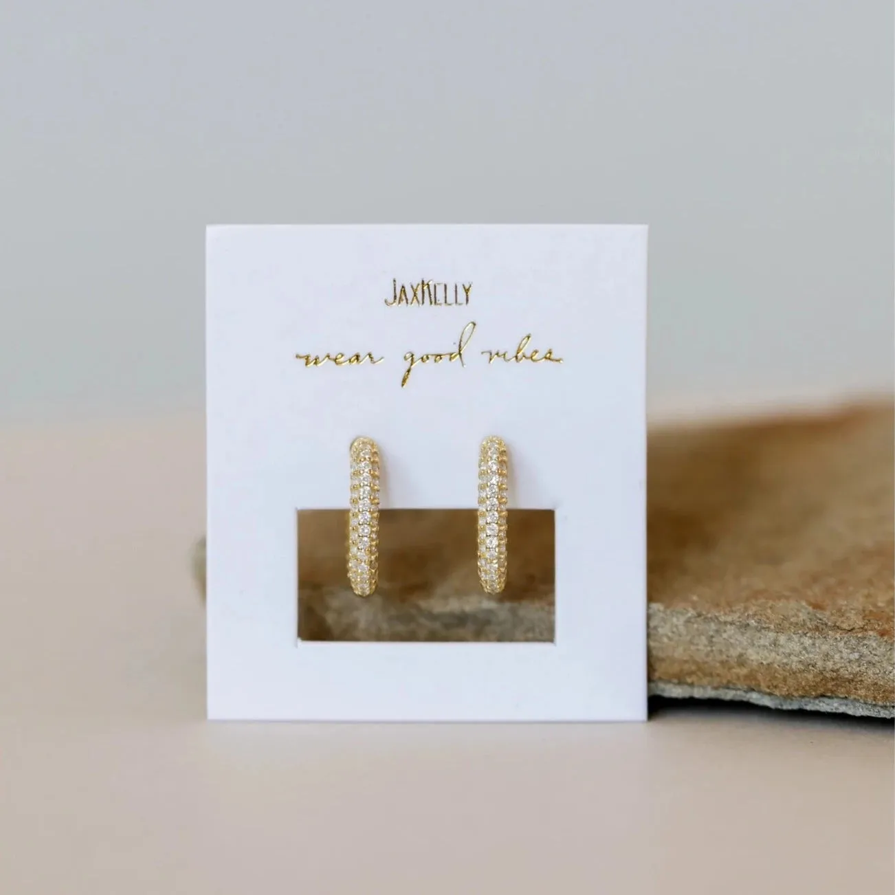 Pavé Gold Hoop sold by JaxKelly