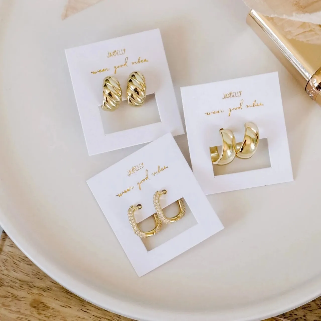 Pavé Gold Hoop sold by JaxKelly product image thumbnail 2