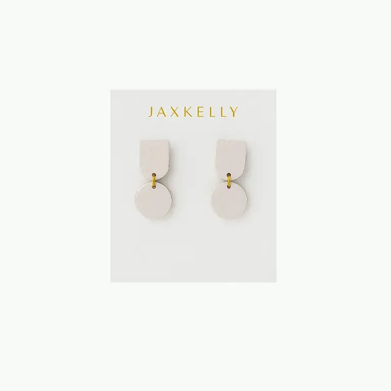 Circle Dome Clay Earrings - Oat Milk sold by JaxKelly product image thumbnail 2