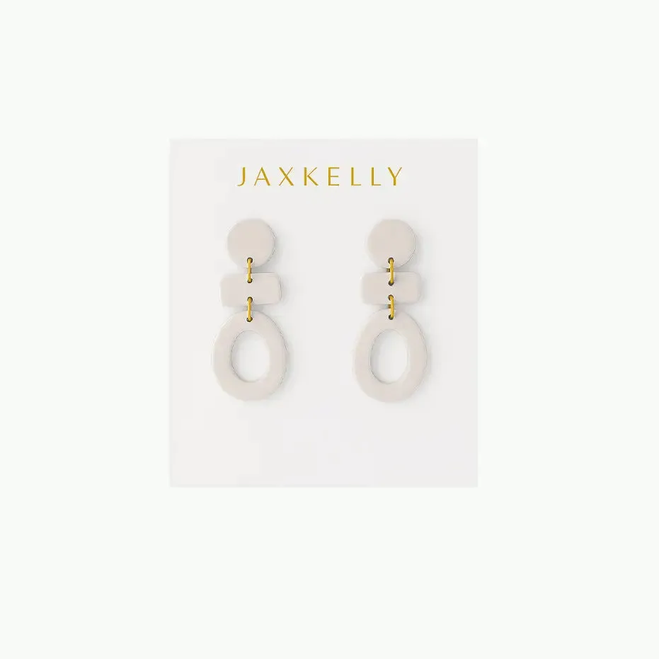 Organic Three Tier Clay Earring - Oat Milk sold by JaxKelly