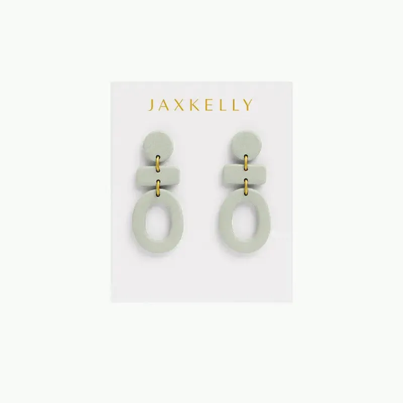 Organic Three Tier Clay Earring - Sage sold by JaxKelly