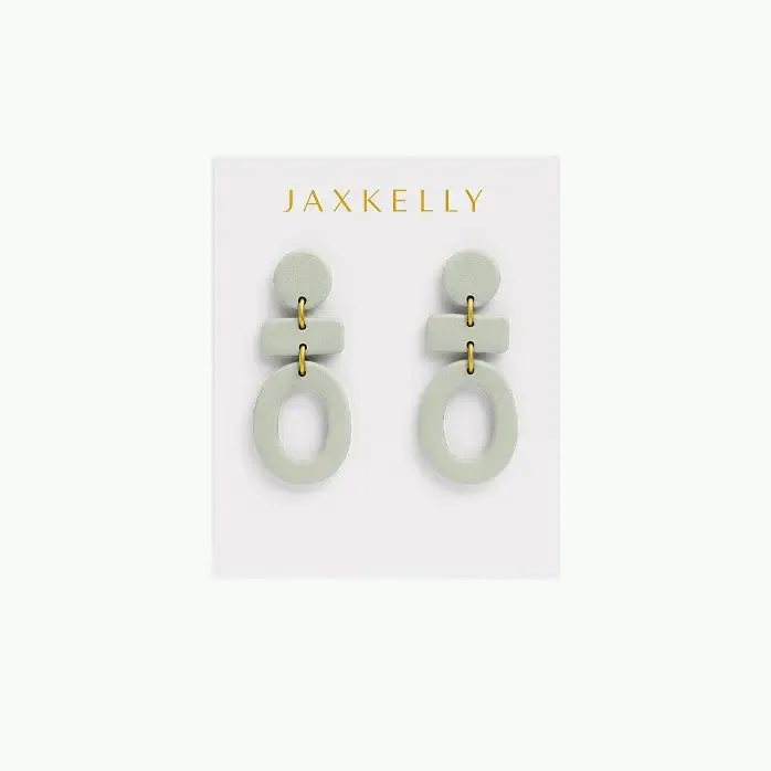 Organic Three Tier Clay Earring - Sage sold by JaxKelly