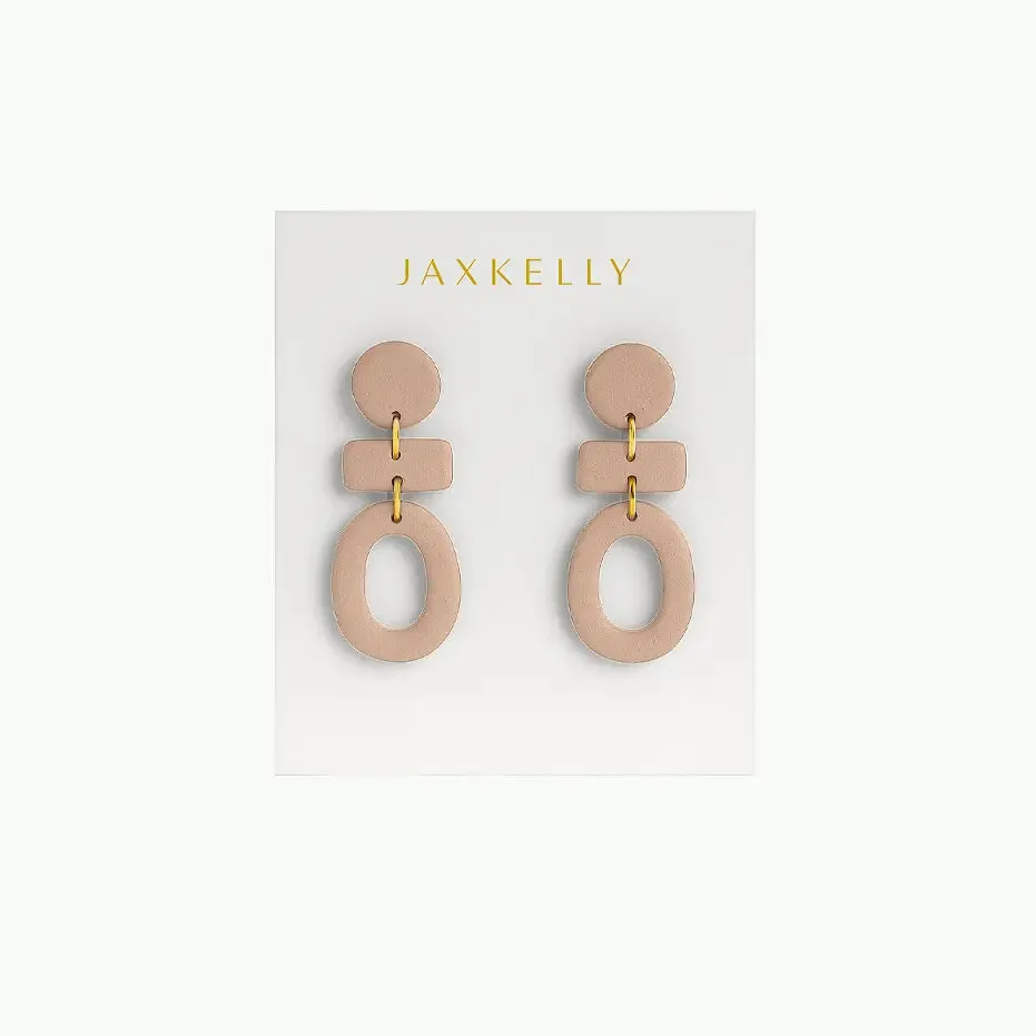 Organic Three Tier Clay Earring - Almond Rose sold by JaxKelly
