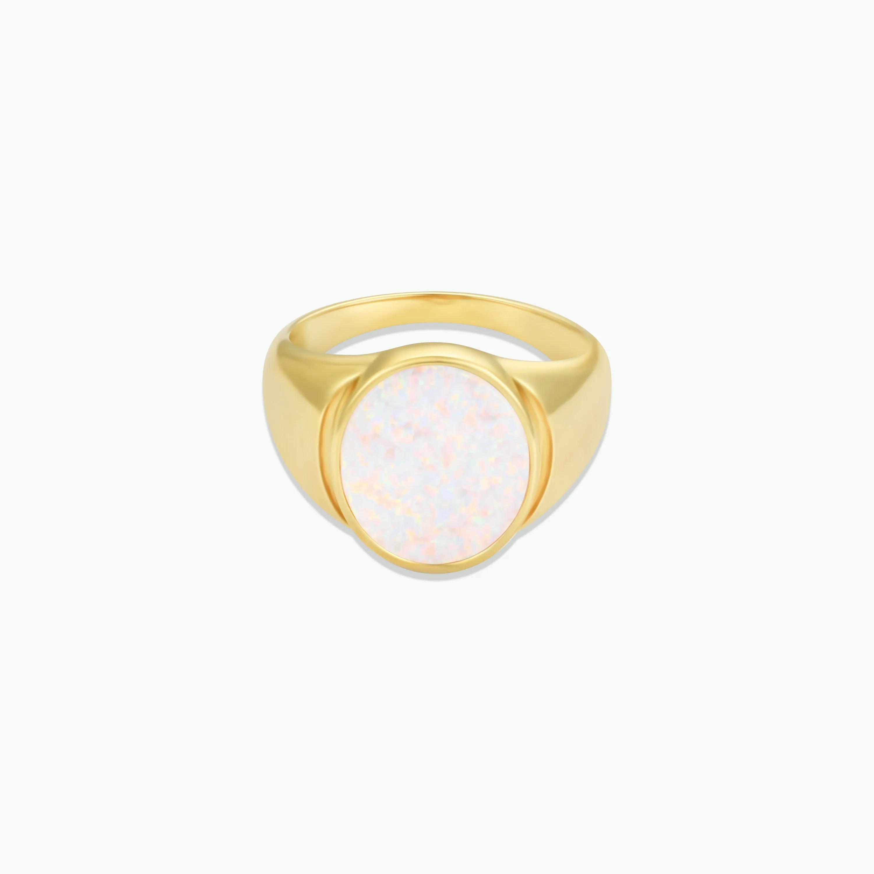 White Opal Signet Ring sold by JaxKelly