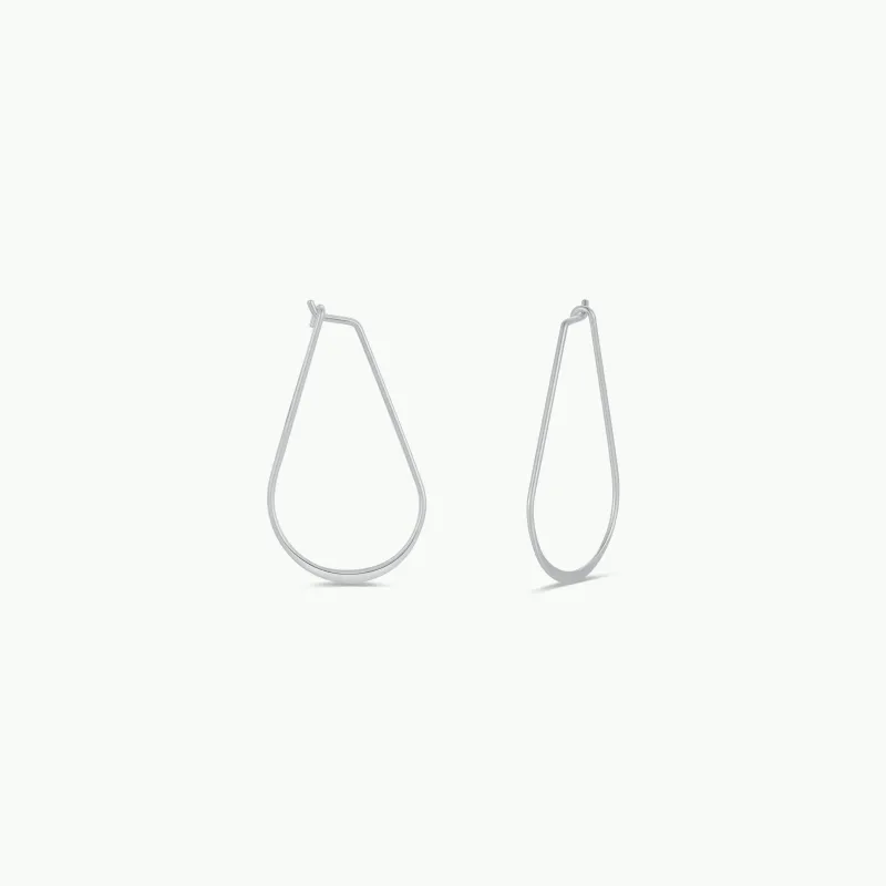 Silver Long Oval Hoop made by JaxKelly