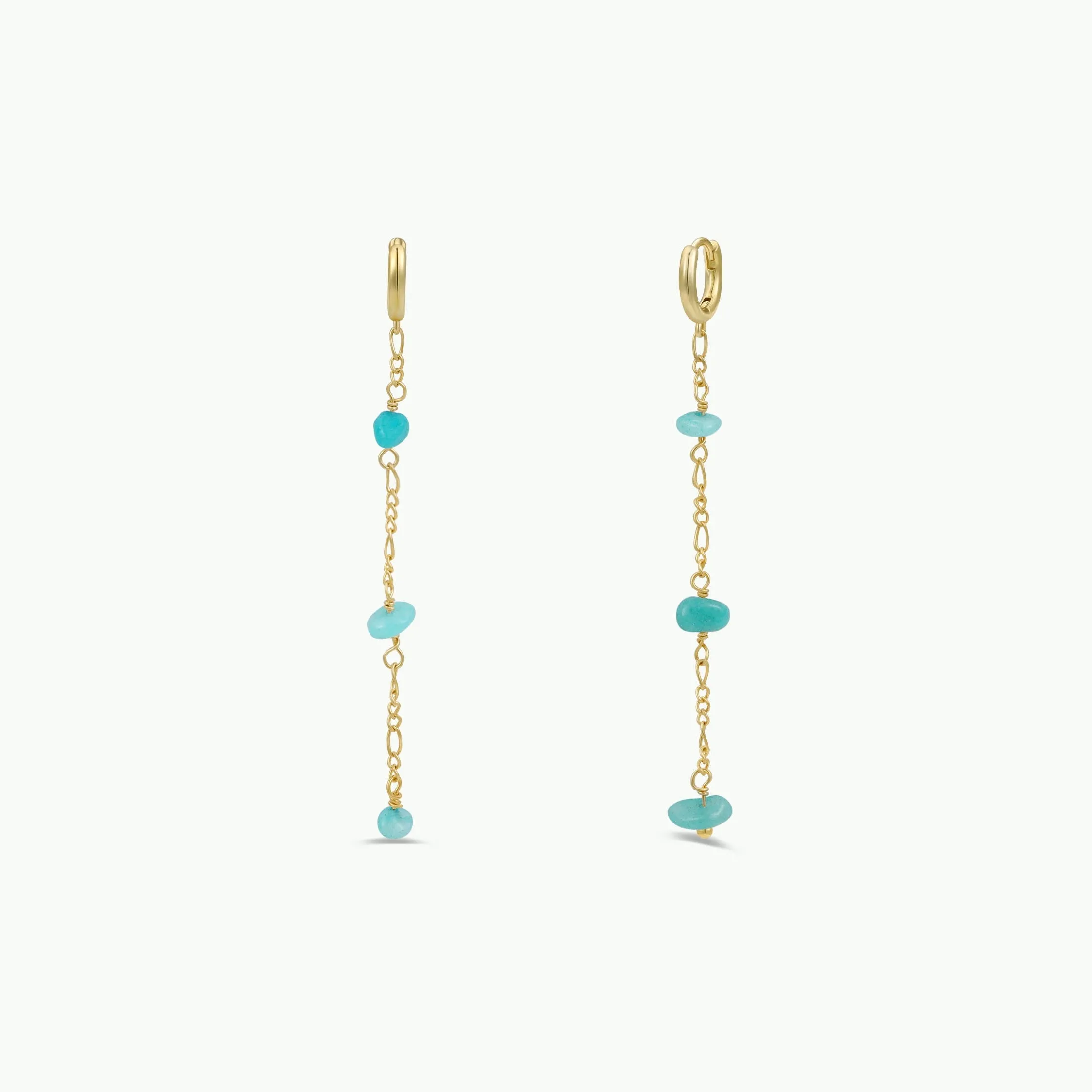 Raw Gemstone Chain Drop Earring - Amazonite sold by JaxKelly