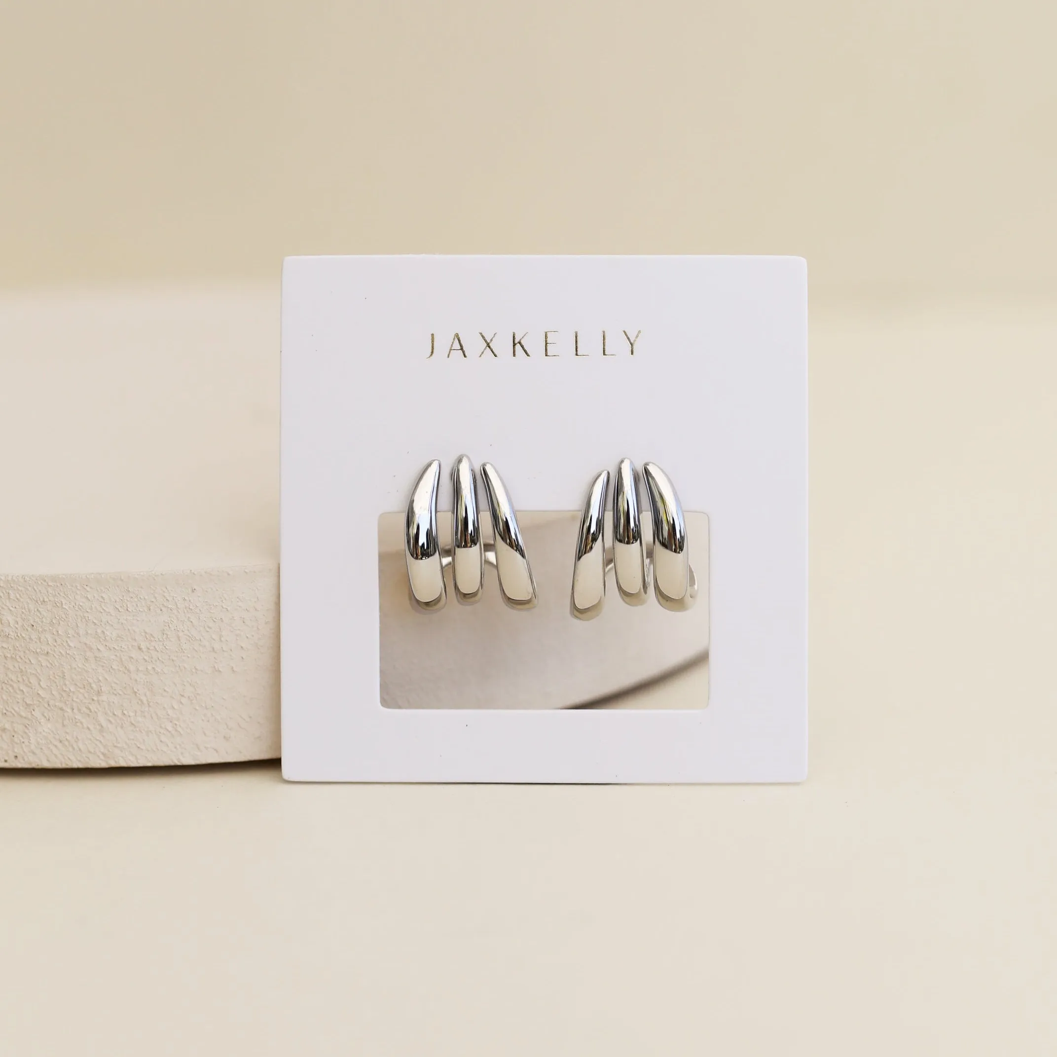 Silver Three Hoop Huggie sold by JaxKelly product image thumbnail 3