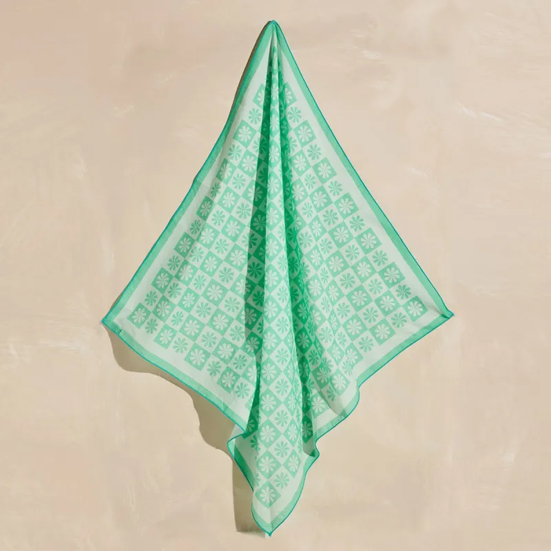 Daisy Check Bandana in Green sold by Cai & Jo