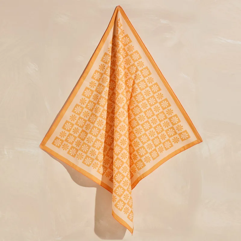 Daisy Check Bandana in Orange sold by Cai & Jo