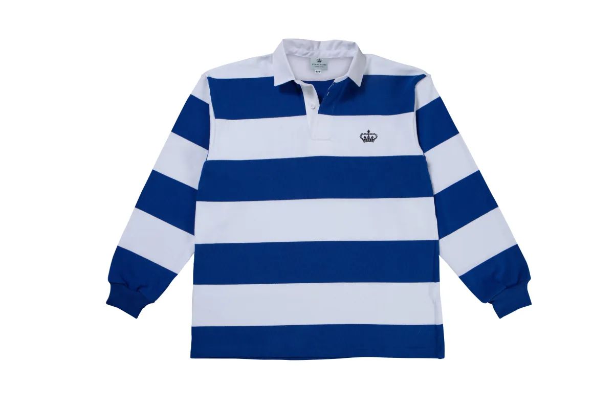 Royal Blue and White Stripe Rugby Shirt sold by Stolen Riches