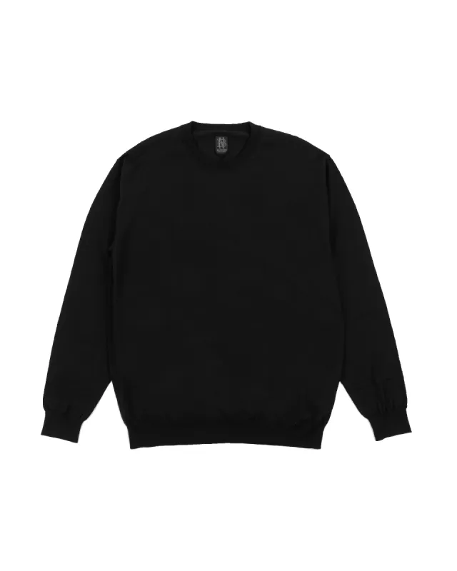 Batoner - Knit - Essential High Gauge - Crew Neck - Black sold by Reception