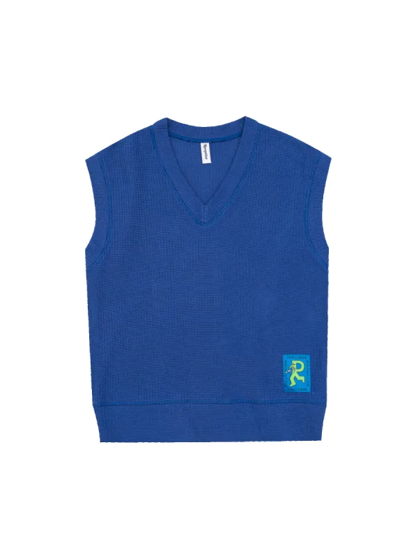 Reception - Knit - Gio - Vest - Mid Blue sold by Reception