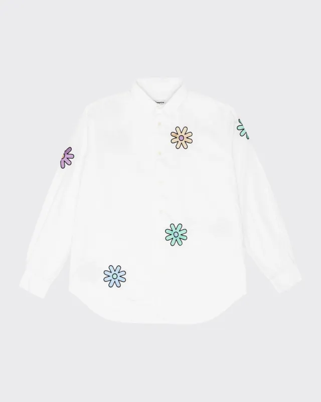 Reception - Shirt - Flowers - Loose Financial Shirt - White sold by Reception