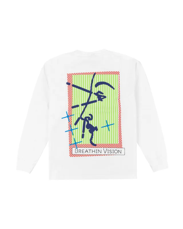 Reception - Tee - Breathin - LS Pocket Tee - White sold by Reception