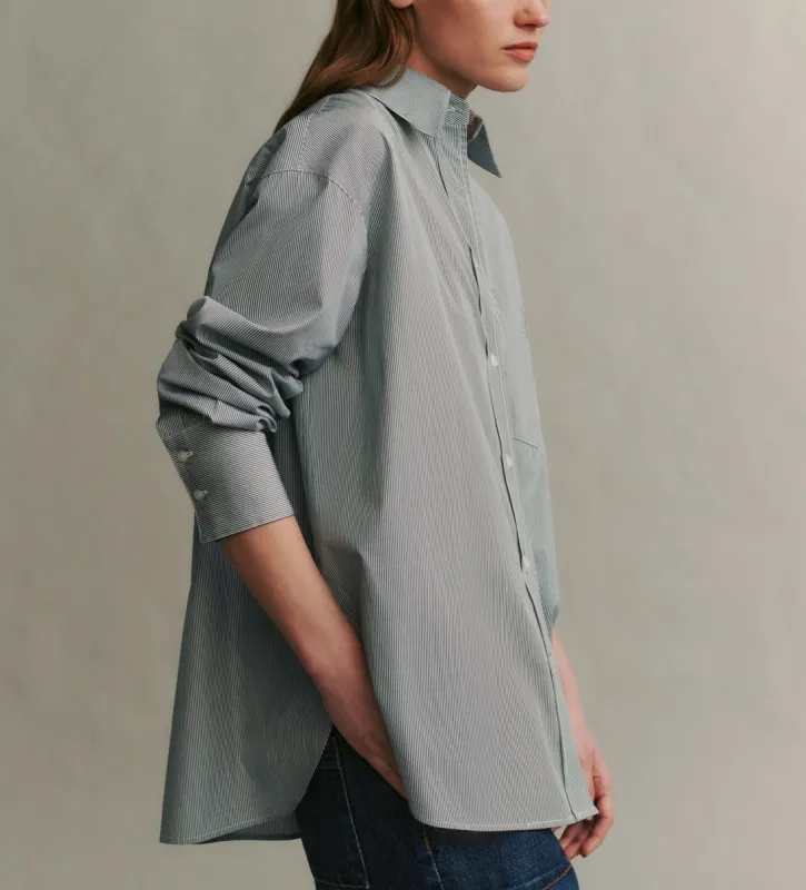 Big Joe Shirt in Superfine mini stripe sold by TWP CLOTHING