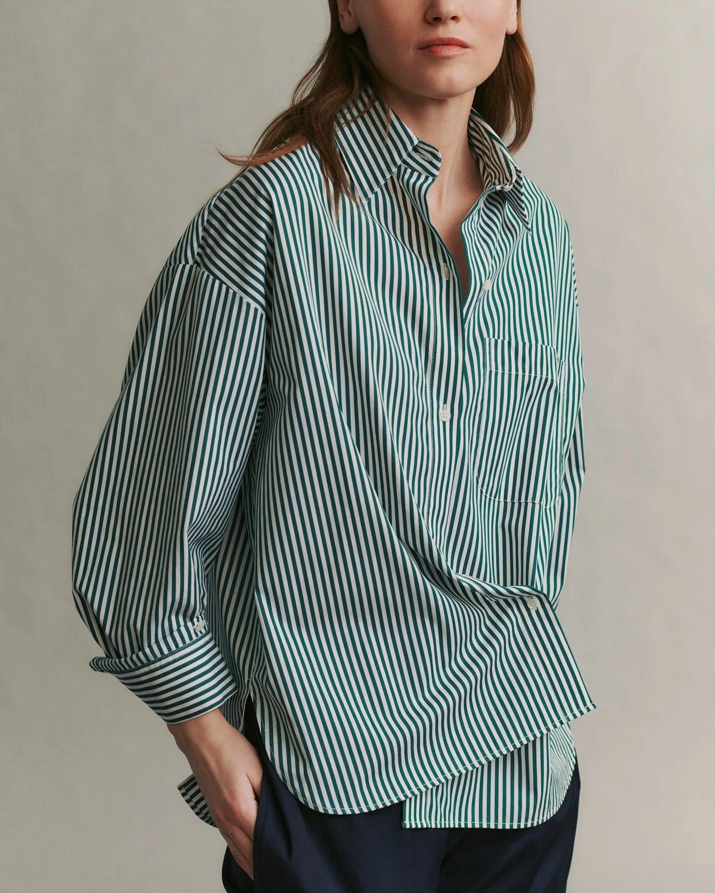 Earl Shirt in Downing Awning Stripe sold by TWP CLOTHING