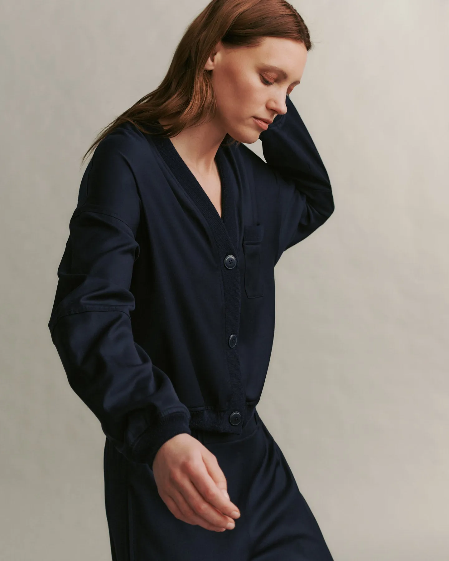 Macie Cardigan in Chintzed Wool sold by TWP CLOTHING product image thumbnail 4