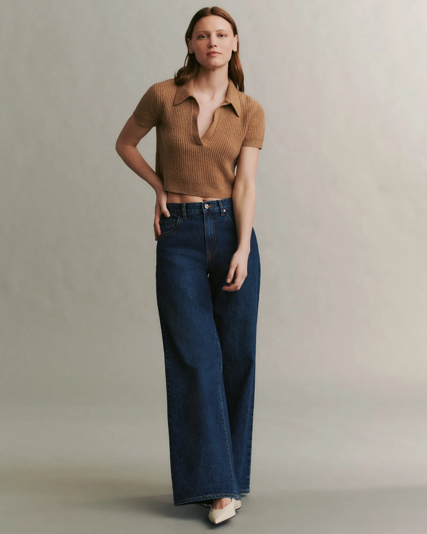 Margaux Polo Sweater in Cashmere sold by TWP CLOTHING product image thumbnail 3