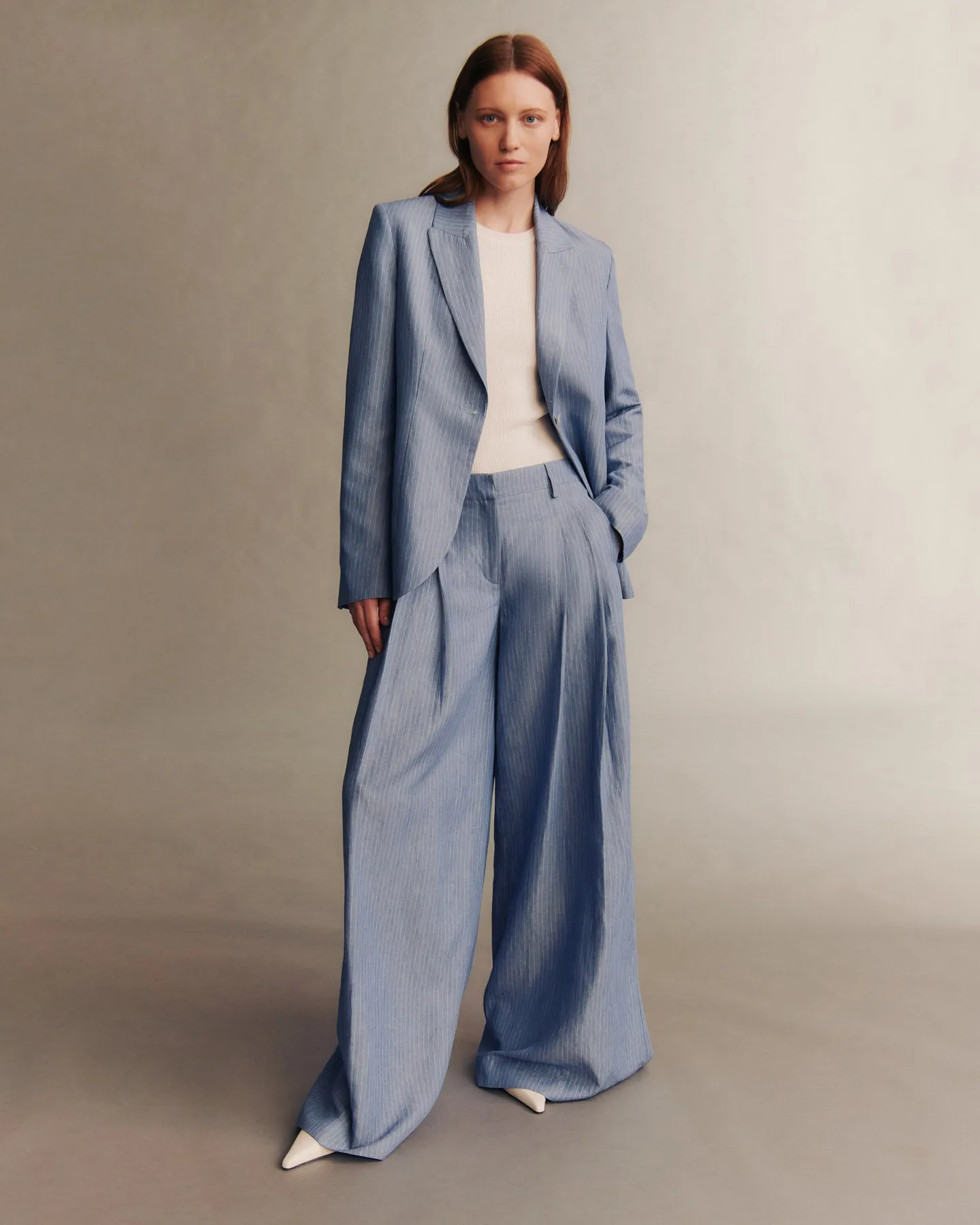 Didi Pant in Linen Stripe sold by TWP CLOTHING product image thumbnail 2