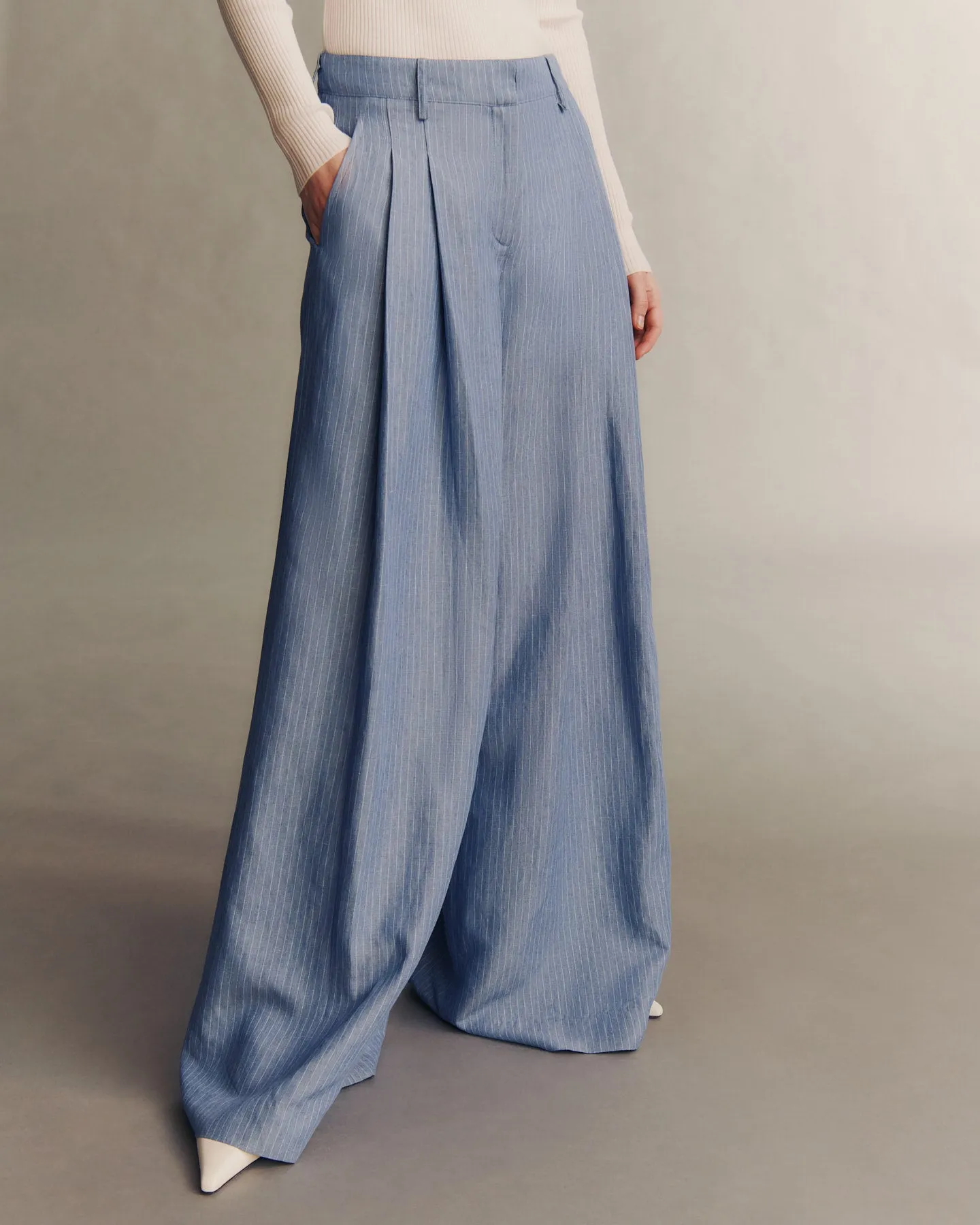 Didi Pant in Linen Stripe sold by TWP CLOTHING